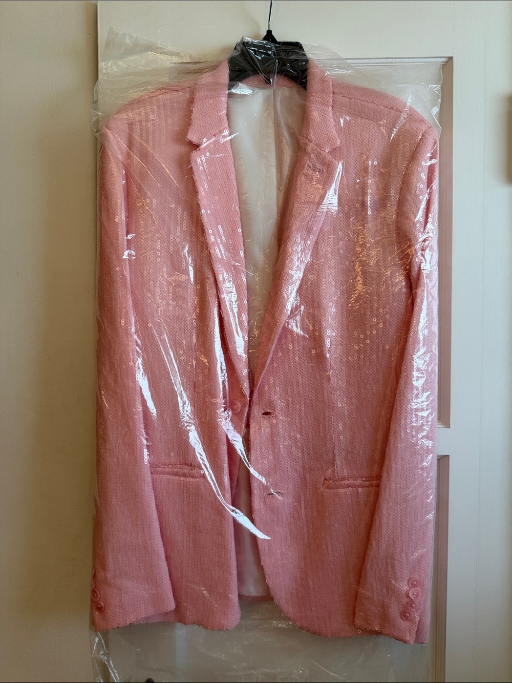 Men's Pink Sequin Blazer - Tailored Evening Sport Coat